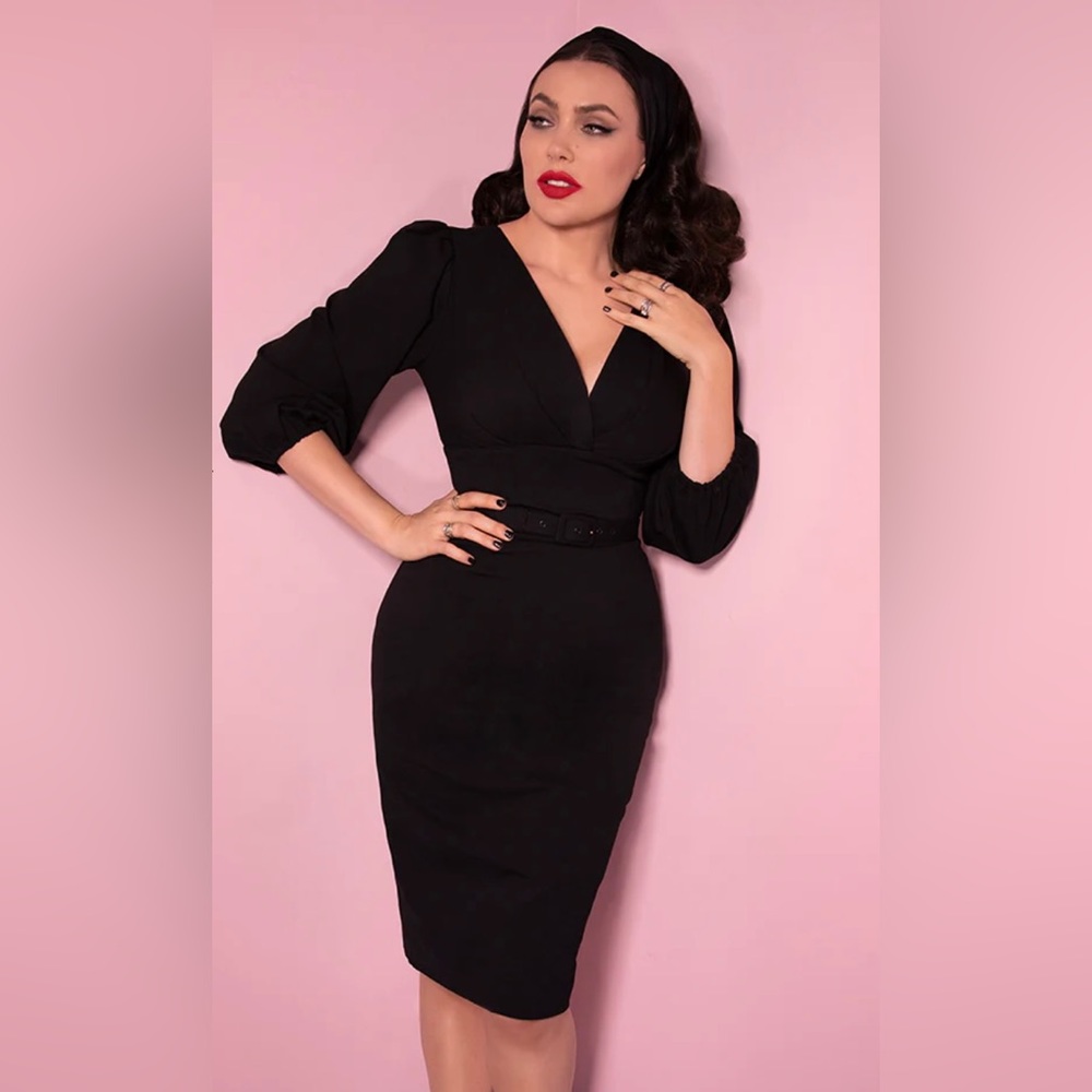 Vixen by Micheline Pitt Bawdy Dress in Black Size Small nwot